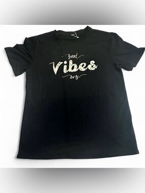 Good Vibes Black Graphic Men’s T‑Shirt